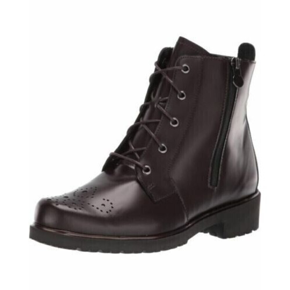 Munro Womens Dark Brown Leather Sarah Lace Up Ankle Booties 6 M